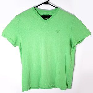 Mens XL Athletic Fit American Eagle V Neck Green